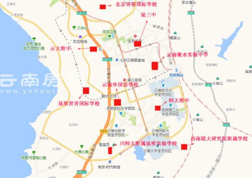 呈贡新区名校地图