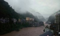 云南盐津遭遇暴雨后河水猛涨 已连夜启动防洪应急预案