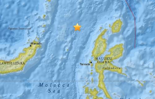 印尼北部海域发生5.1级地震震源深度30.5公里